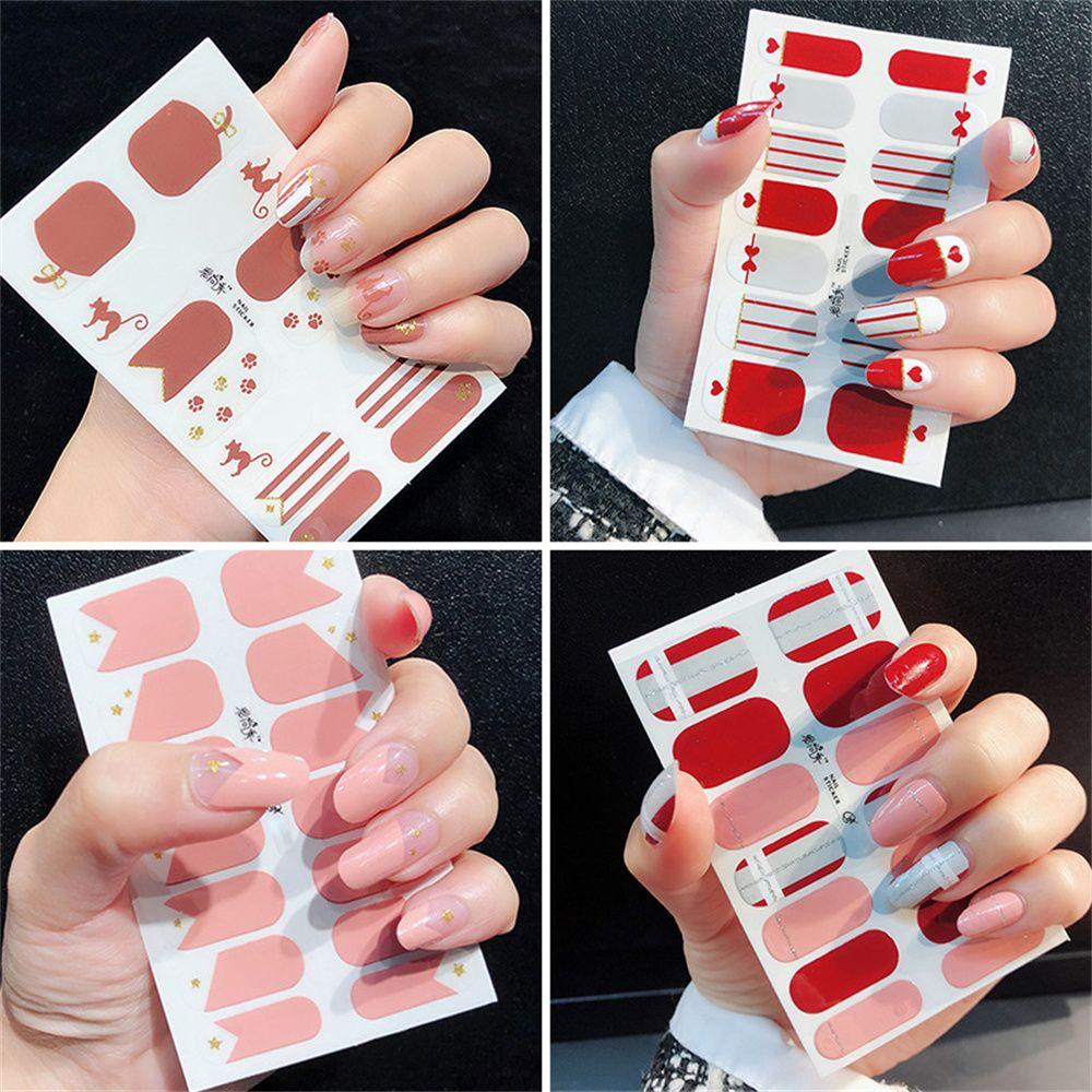 Sơn Móng Tay Tự Dính Che Phủ Toàn Diện Họa Tiết 3D