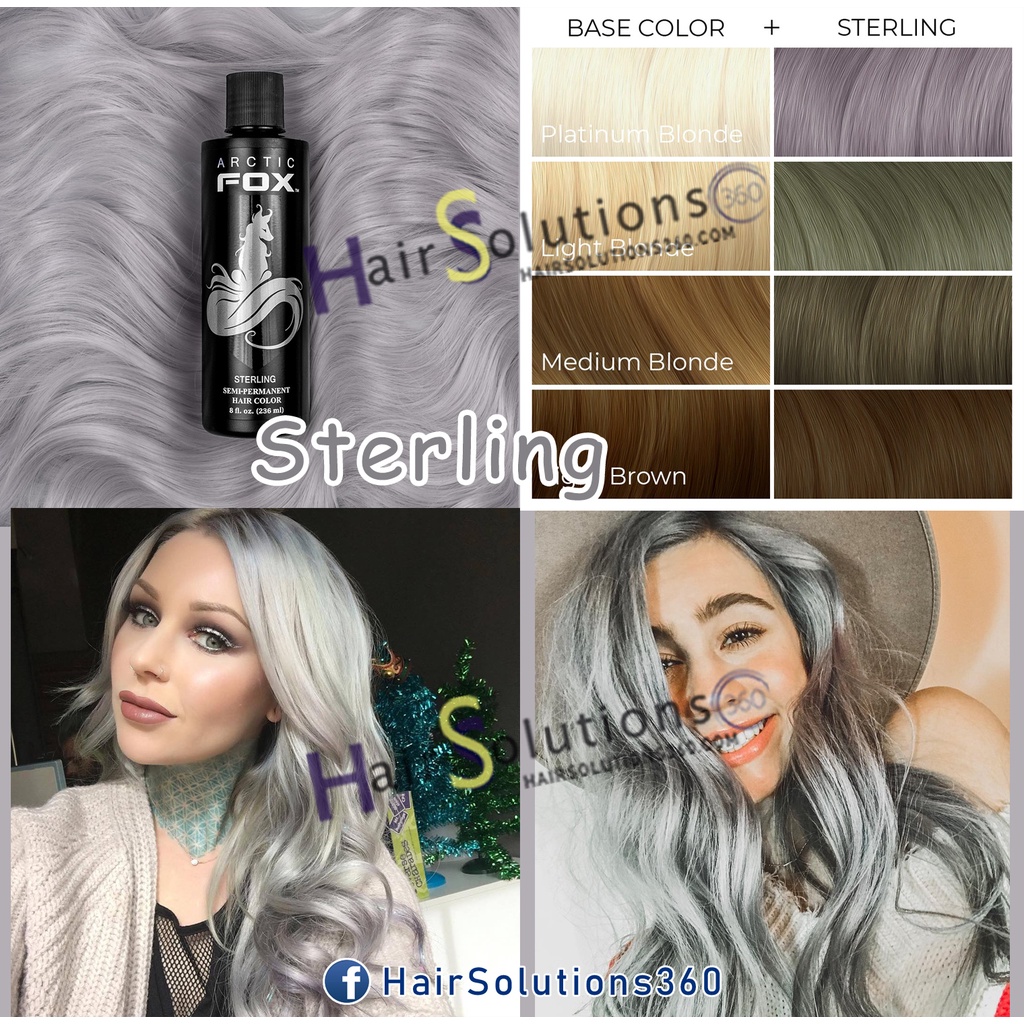 Thuốc nhuộm tóc Arctic Fox Sterling màu bạc - HairSolutions360