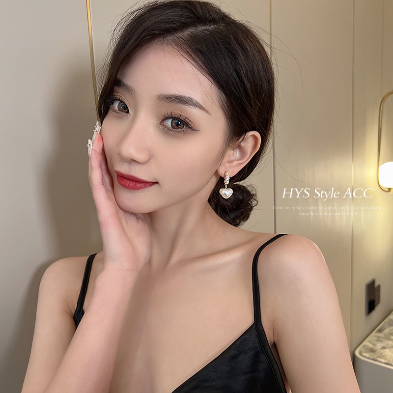 Khuyên Tai Hình Nàng Tiên Cá Đính Đá Zircon Phong Cách Hàn Quốc Sang Trọng Thời Trang 2022 S925