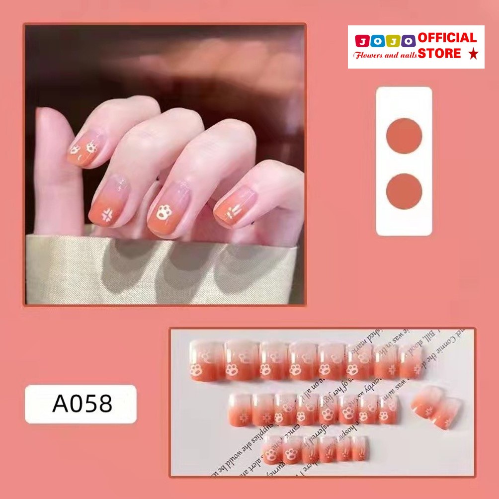 Set 24 móng tay giả, móng úp, nailbox A054 kèm keo dán, sử dụng tiện lợi