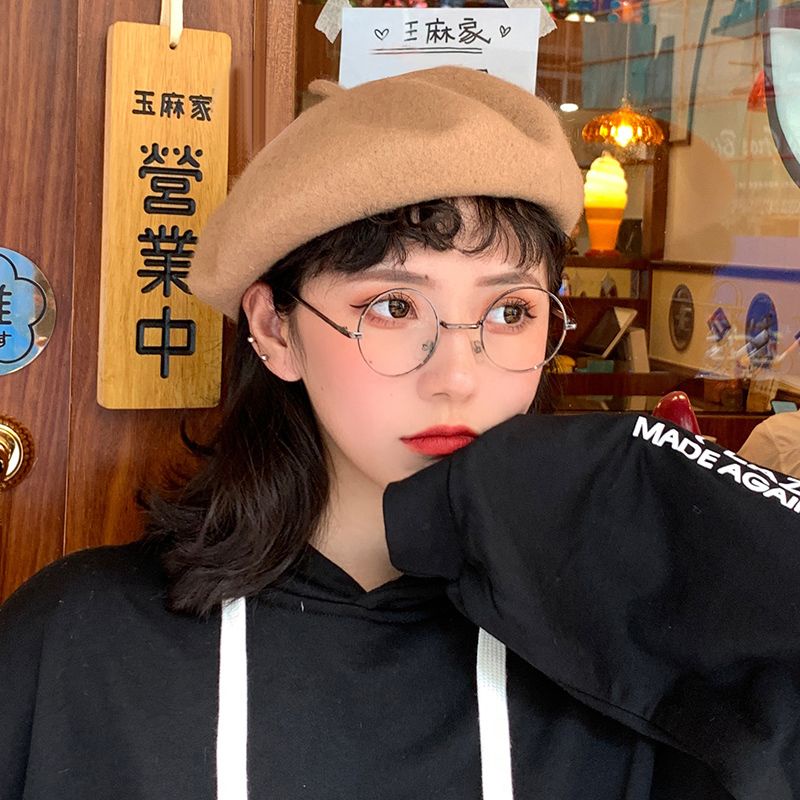 Mũ Beret Len Dệt Kim Phong Cách Nhật Bản Thời Trang Thu Đông Dành Cho Nữ