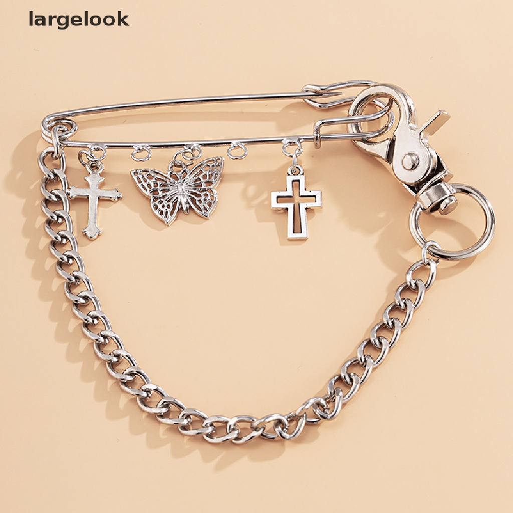 [Biglook] Lắc Chân Dây Xích Kẹp Giấy Hình Bướm Chữ Thập Unisex ♨Nóng Bỏng