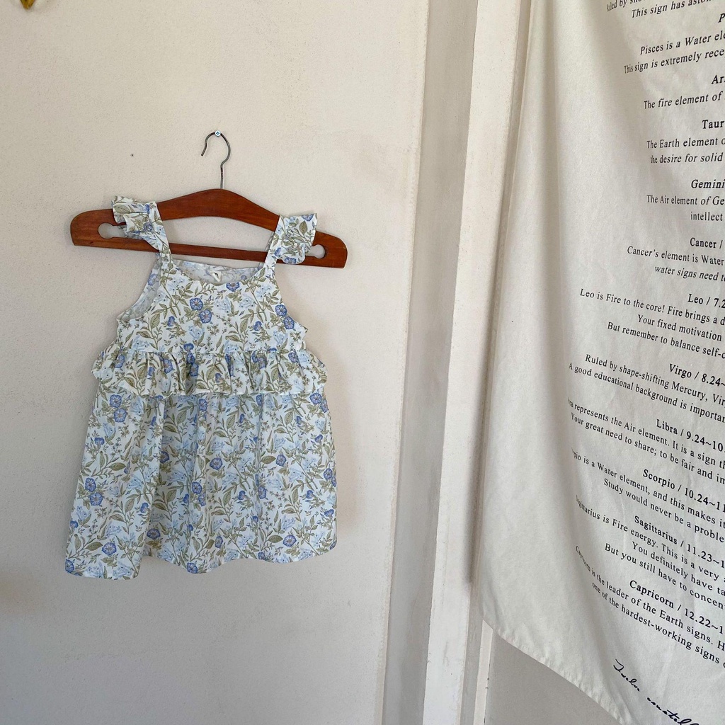 Đầm hoa nhí hai dây cho bé V017