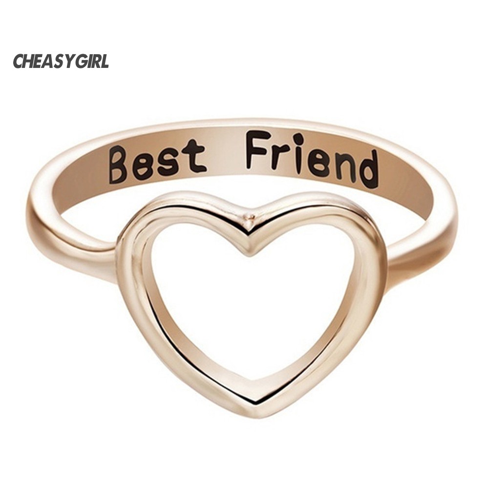 Nhẫn trái tim khắc chữ Best Friend Forever thời trang