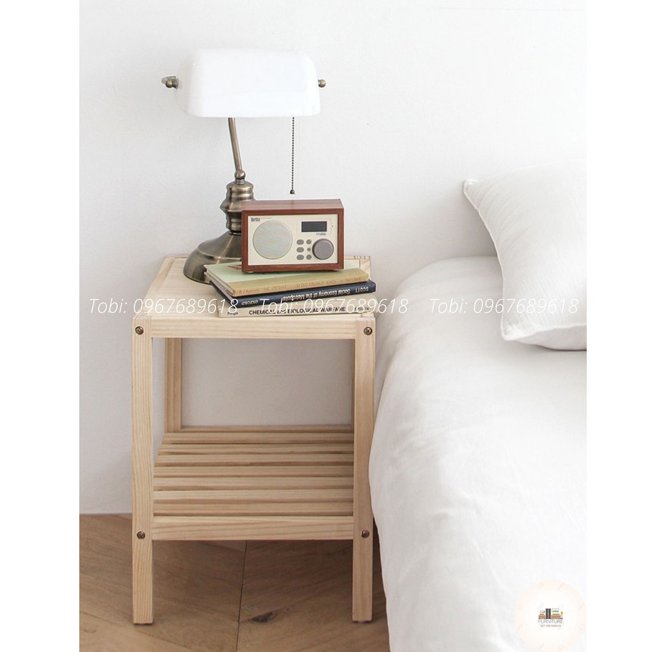 Kệ Gỗ Đầu Giường ✨HOTSALE✨ Kệ Mặt Gỗ Đa Năng Wood Shelf mặt gỗ thông nội thất kiểu hàn - Màu Gỗ tự nhiên Siêu Tiện Ích