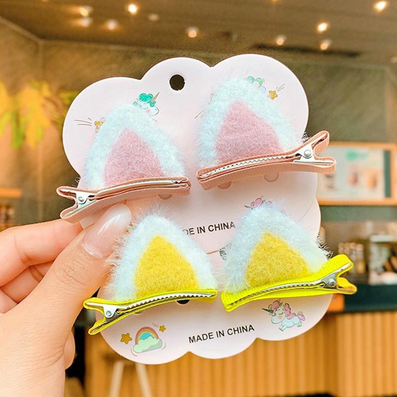 [Bộ 2] Kẹp Tóc Dễ Thương Tai Hoạt Hình Lông Phụ Kiện Thời Trang Cho Bé AB055