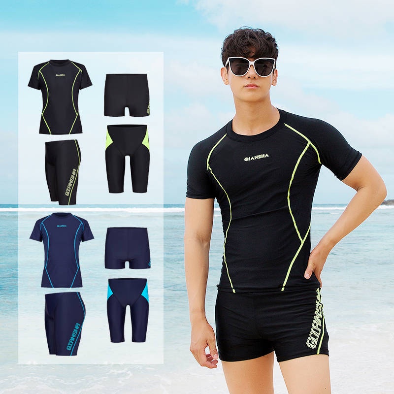 đồ bơi bé trai Bộ Đồ Bơi Plus Size Tay Ngắn Thời Trang Mùa Xuân Cho Nam