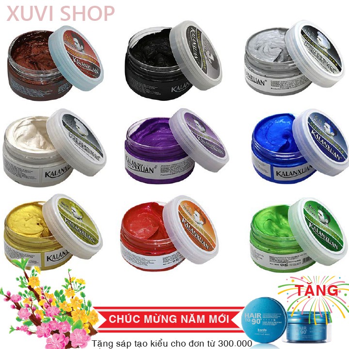 hot Sáp Vuốt Nhuộm Tóc Đổi Màu Tạm Thời KALANXUAN 100ml 9 Màu Sắc Lựa Chọn Chính Hãng - XUVI SHOP cực chất