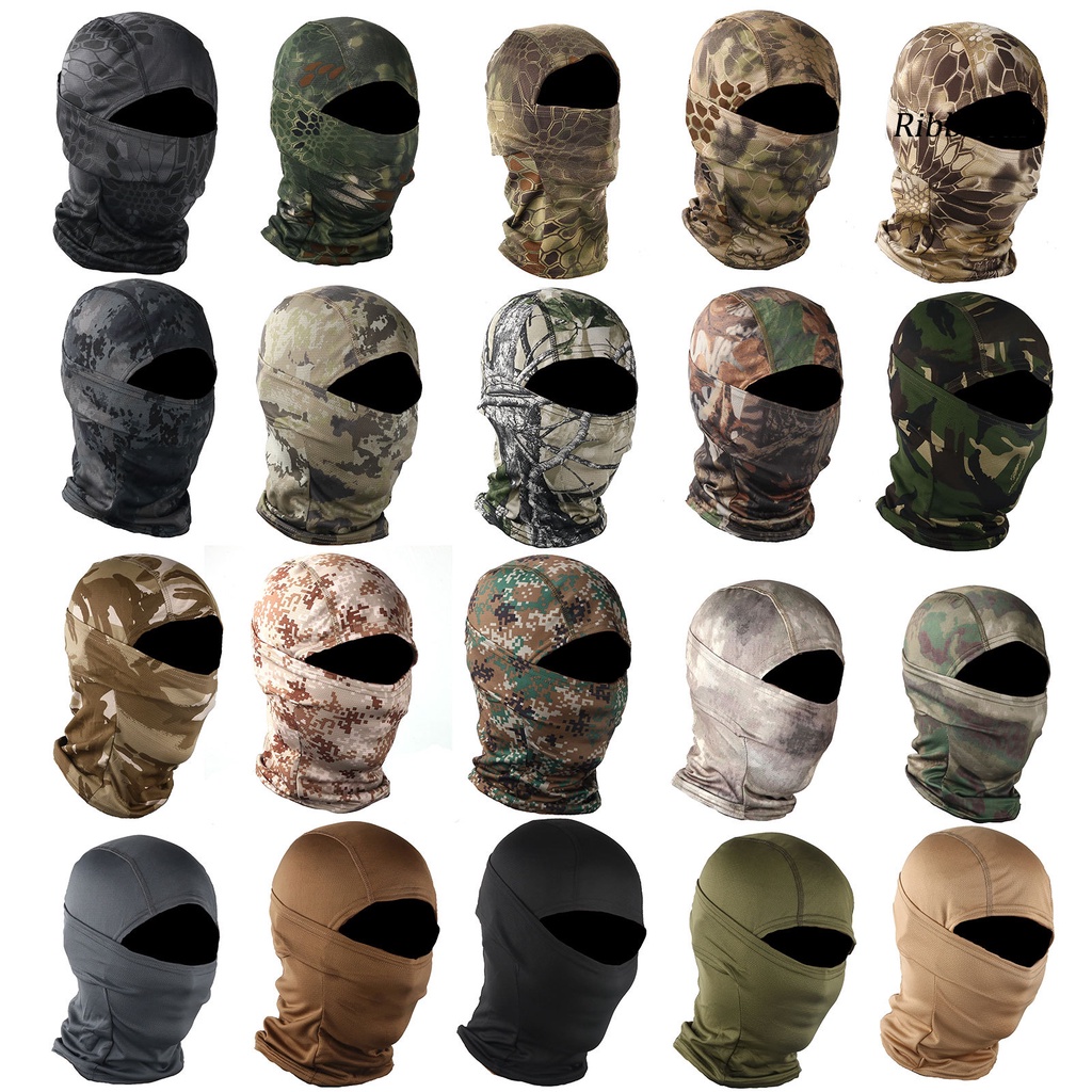 Mũ trùm đầu balaclava unisex che phủ mặt và toàn bộ gương mặt in họa tiết rằn ri dùng khi đi xe đạp ngoài trời