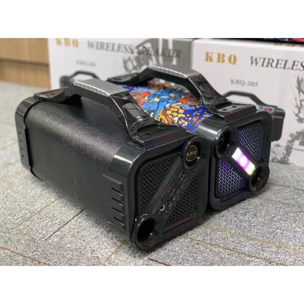 LOA BLUETOOTH CỰC ĐẠI KBQ-205 , CỰC NGẦU , KÈM MIC DÂY