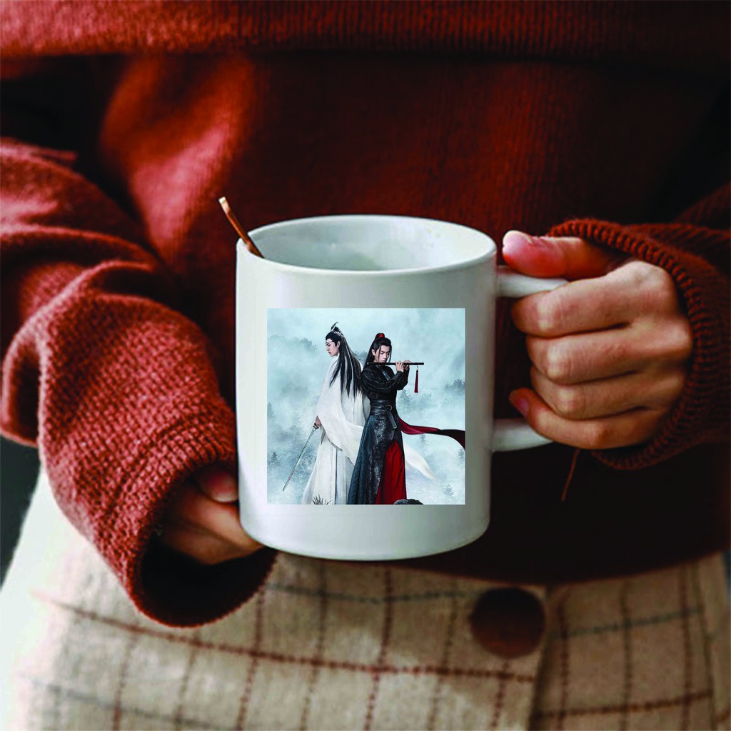 Cốc sứ trắng in hình TRẦN TÌNH LỆNH MA ĐẠO TỔ SƯ xinh xắn dễ thương