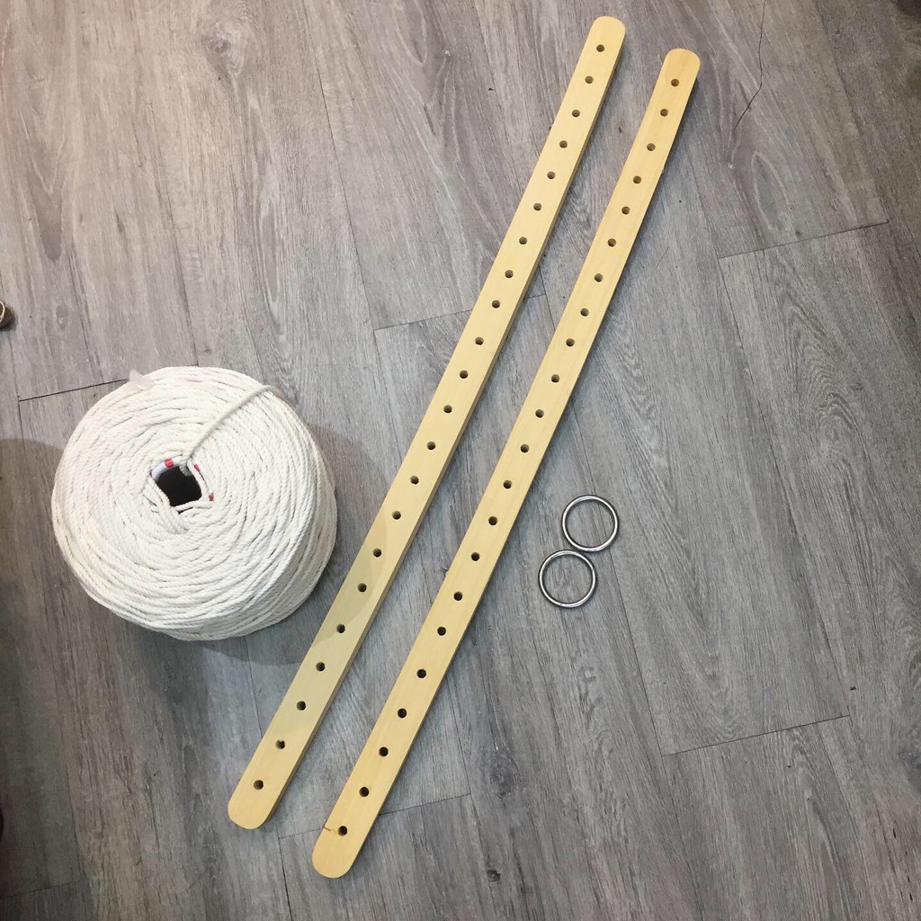 Cặp gỗ làm võng macrame +khoen võng