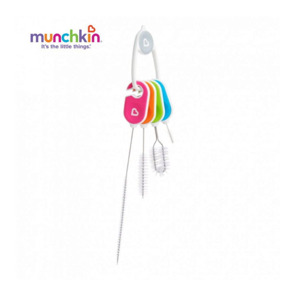 [Mã FMCGSALE15 giảm 8% đơn 500K] [Chính Hãng] Bộ 4 chổi vệ sinh phụ kiện bình sữa Munchkin - Cọ rửa ống hút Munchkin