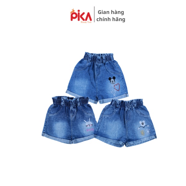 Quần áo trẻ em -Pika kids-  Quần bò bé gái chất liệu jean mềm, co giãn -cho bé từ 10-20kg
