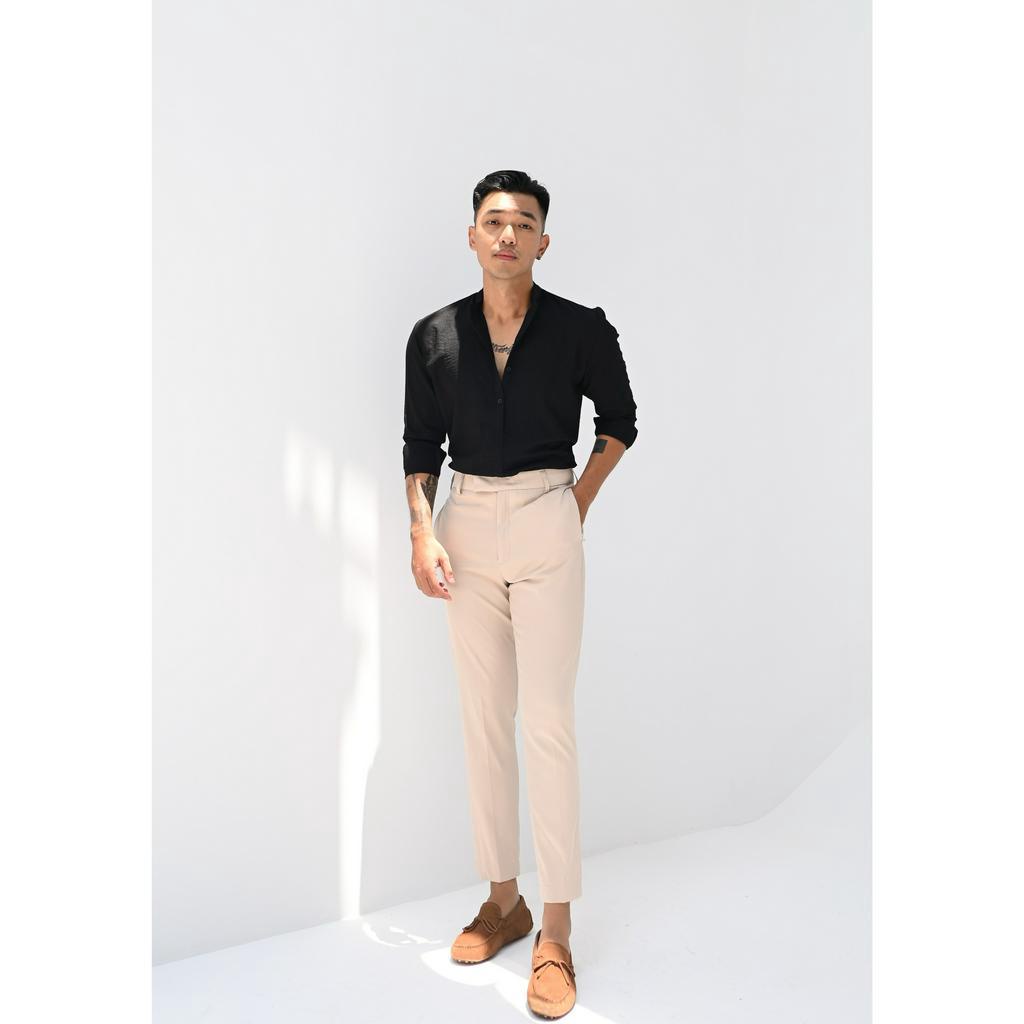 Áo Sơ Mi Linen Nam Dài Tay Màu Đen - Black Oxford Linen Shirt V VRCL VIRAL CLOTHING