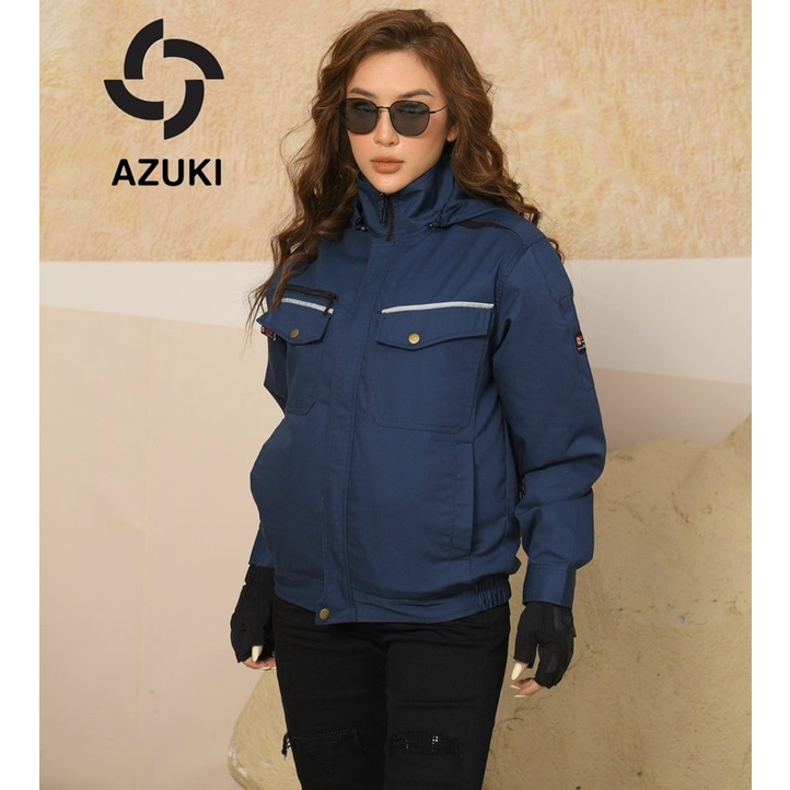 Áo Quạt Gió Điều Hoà Nhật Bản AZUKI SUPER V2-S Chất Lượng Quạt 12V Siêu Mạnh Pin 24000mah Có Đèn Chiếu Sáng - LULINSO