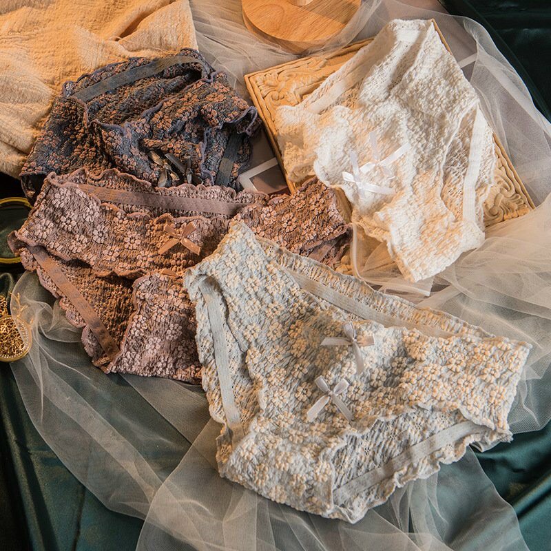 Quần Lót Nữ ❤️FREESHIP❤️ Quần Chíp Ngàn Hoa Nhí Cao Cấp có đính 2 nơ giữa sexy quyến rũ mẫu A48