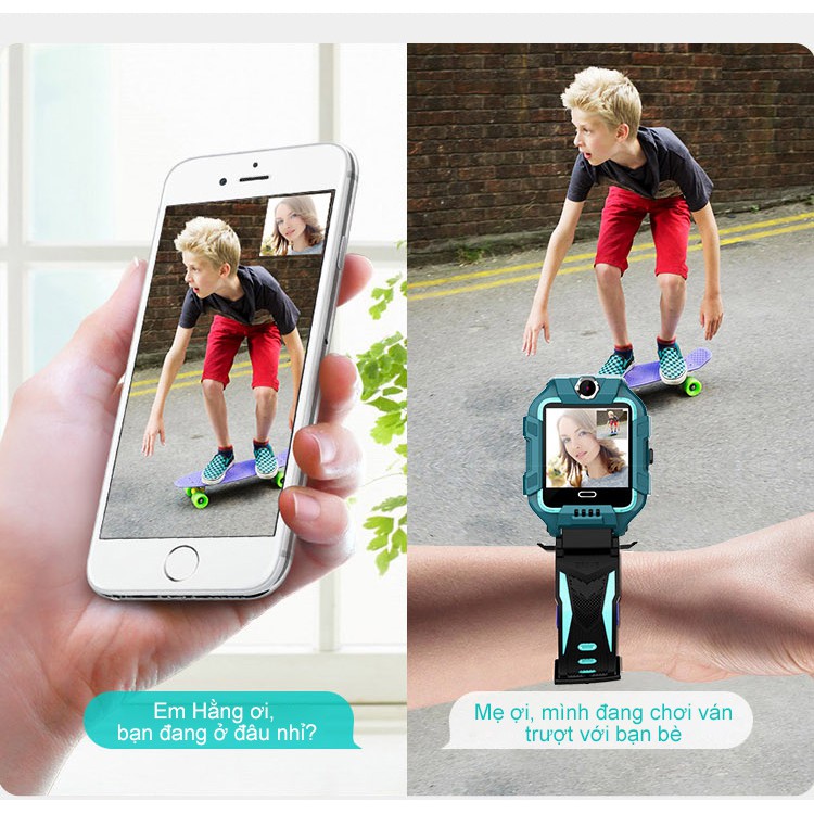 Đồng hồ thông minh có thể xoay camera kép trước và sau cho bé