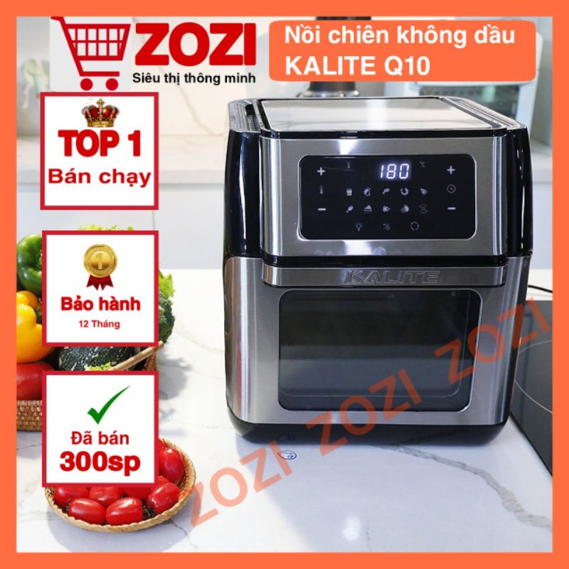 [Mã ELHADEV giảm 4% đơn 300K] Nồi Chiên Không Dầu KALITE Q10, Nồi chiên ko dầu 10L thế hệ mới - BẢN CAO CẤP BH 12 tháng