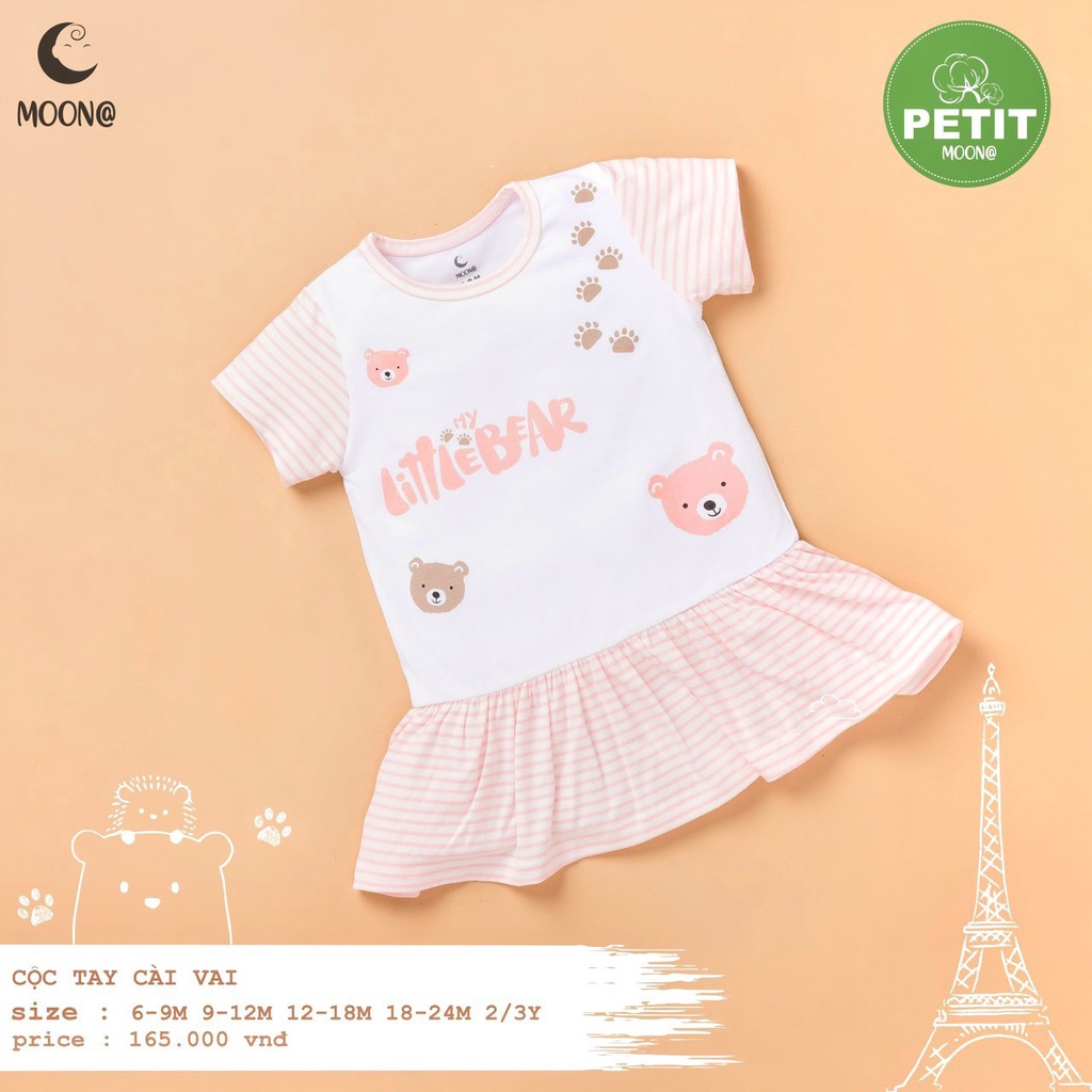 [CHÍNH HÃNG] Váy cộc tay petit mềm mại họa tiết bé gái Moon