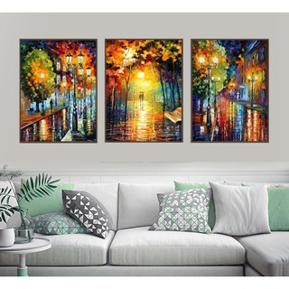 Bộ 3 tranh canvas treo tường mùa thu lãng mạn ttc20217 - 40 x60 cm x 3 tranh