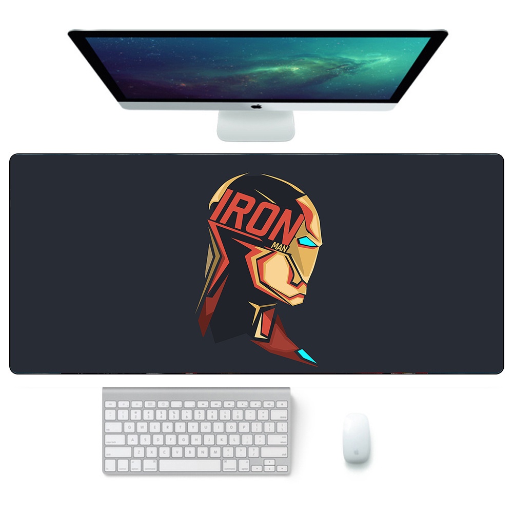 Tấm Lót Chuột Và Bàn Phím Cỡ Lớn Không Thấm Nước In Hình iron man marvel Độc Đáo