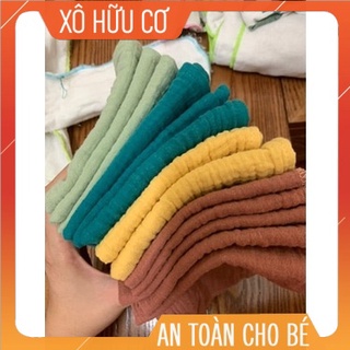 Khăn xô Organic (Muslin) màu trơn - Khăn xô hữu cơ thân thiện với da bé