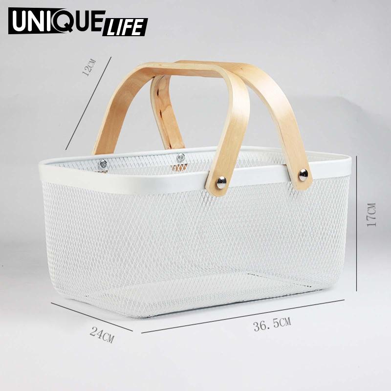 Giỏ Đựng Trái Cây / Món Tráng Miệng Cầm Tay Bằng Kim Loại Sức Chứa Lớn Cho Hoạt Động Ngoài Trời