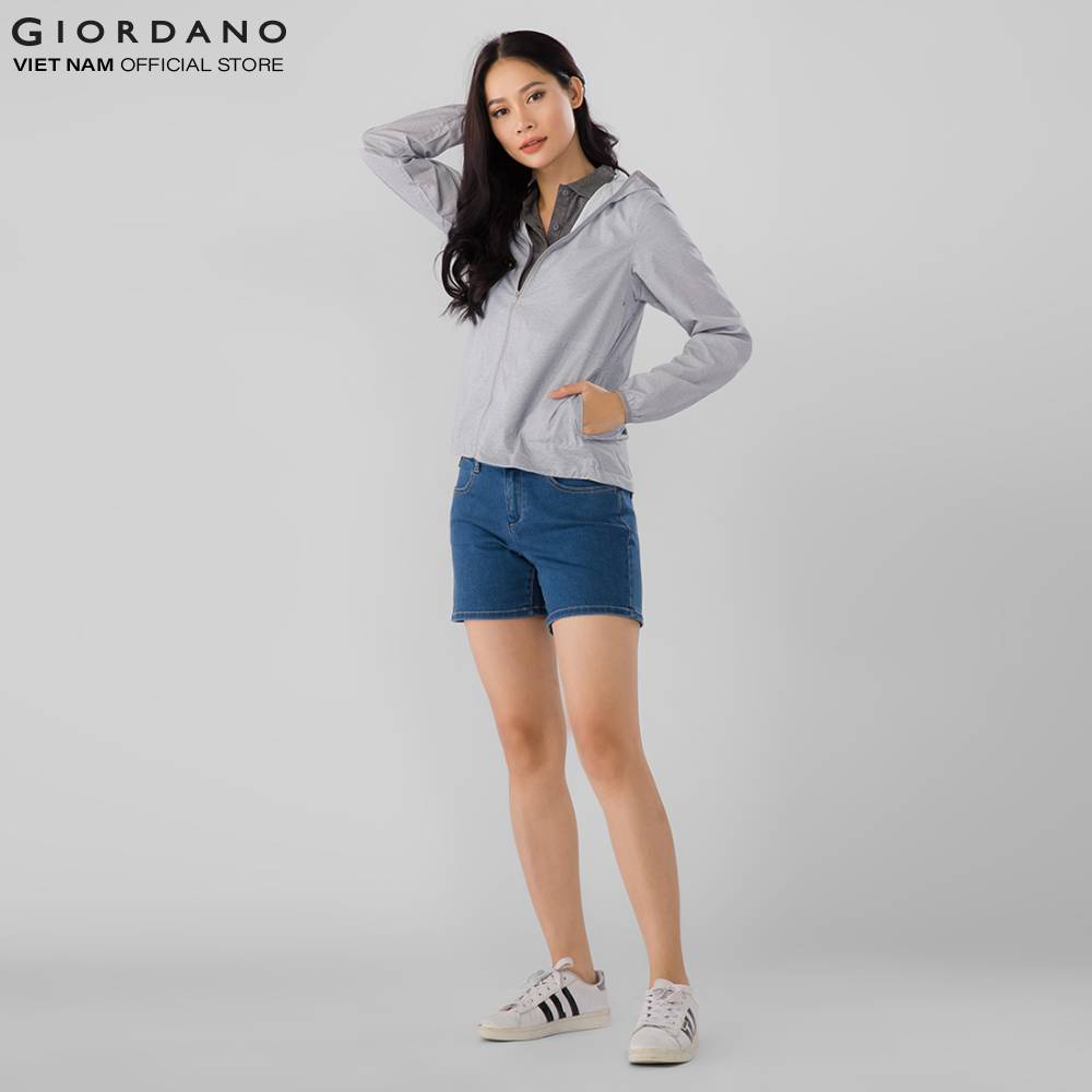 Áo Khoác Gió Nữ Giordano Windbreaker Màu Xám 0537600784