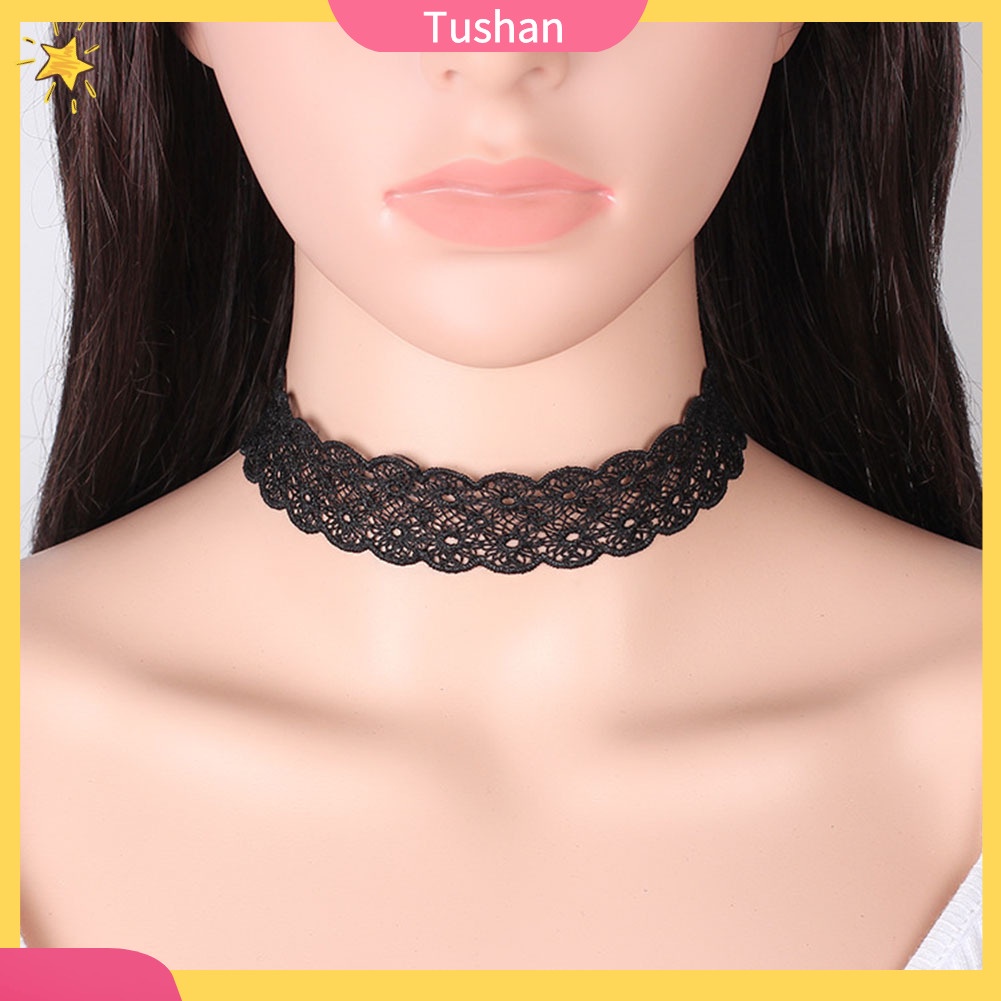Vòng Cổ Choker Ren Hoa Phong Cách Gothic Cho Nữ