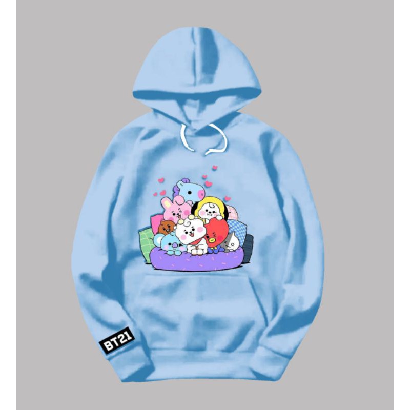 Áo Hoodie In Hình Bt21 Phong Cách Hàn Quốc Cho Bé 4-10 Tuổi