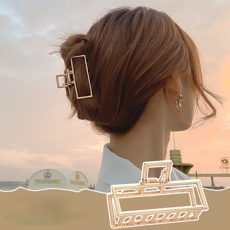 Kẹp Tóc Đuôi Cá Đính Ngọc Trai Cỡ Lớn Kiểu Hàn Quốc Mùa Hè Mới 2021