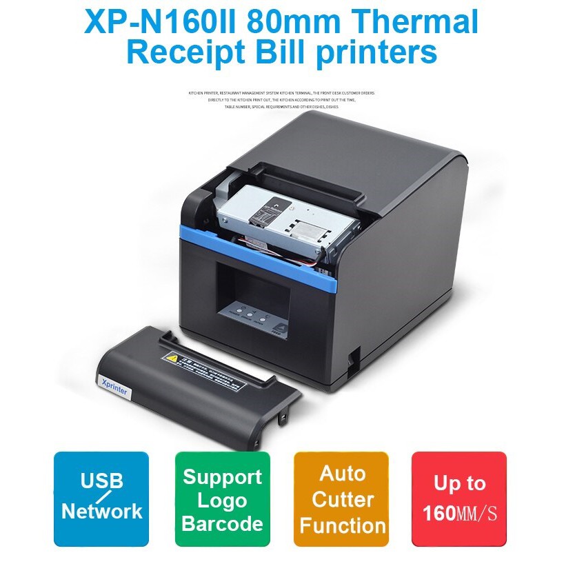 Máy In Hóa Đơn Bằng Nhiệt Xprinter XP-N160II Tặng Kèm 01 Cuộn Giấy In Cao Cấp