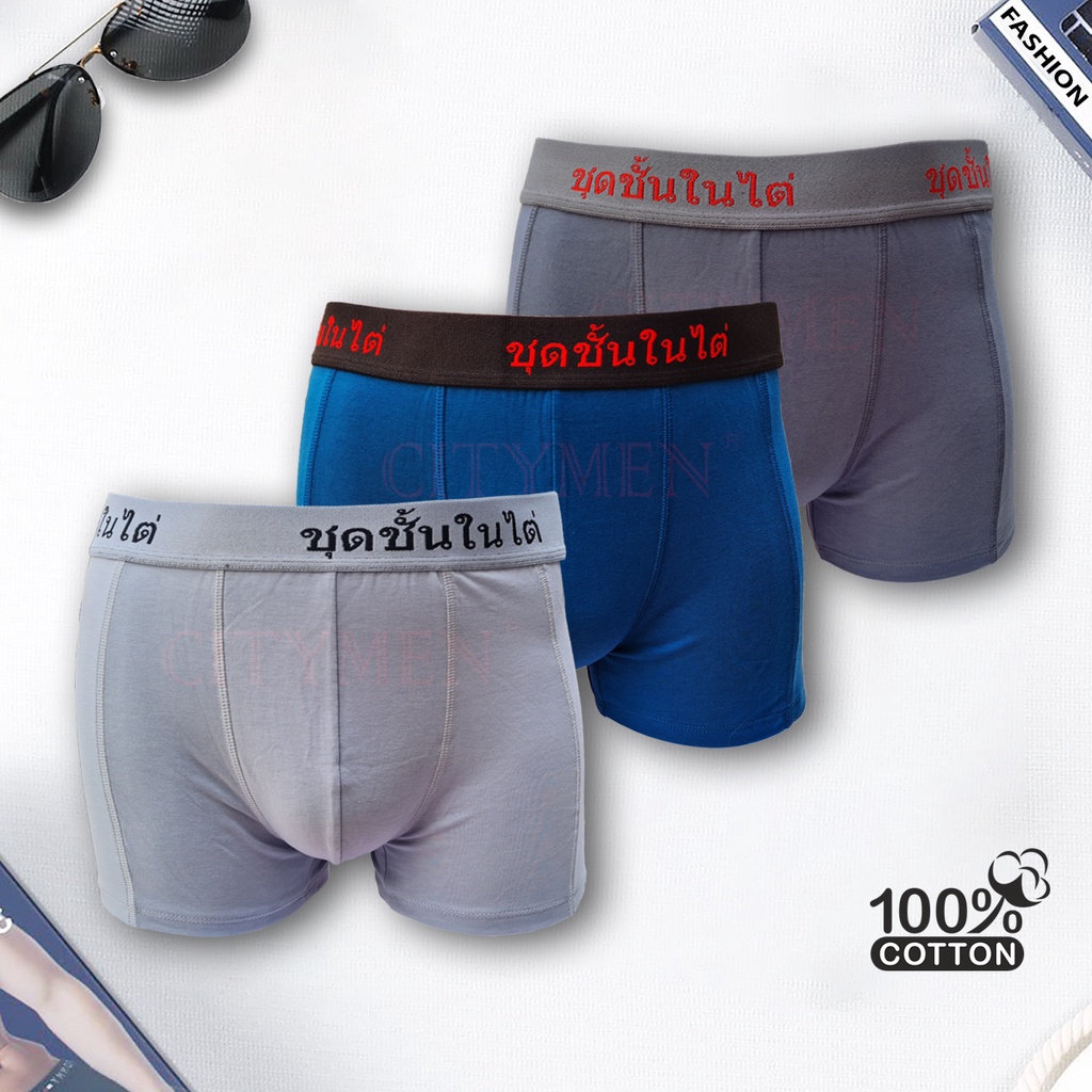 Combo 4 Quần Sịp Nam Boxer CITYMEN Lưng Thái Vải Cotton Cao Cấp, Cạp 4cm, Co Dãn Và Thấm Hút Tốt, Kháng Khuẩn