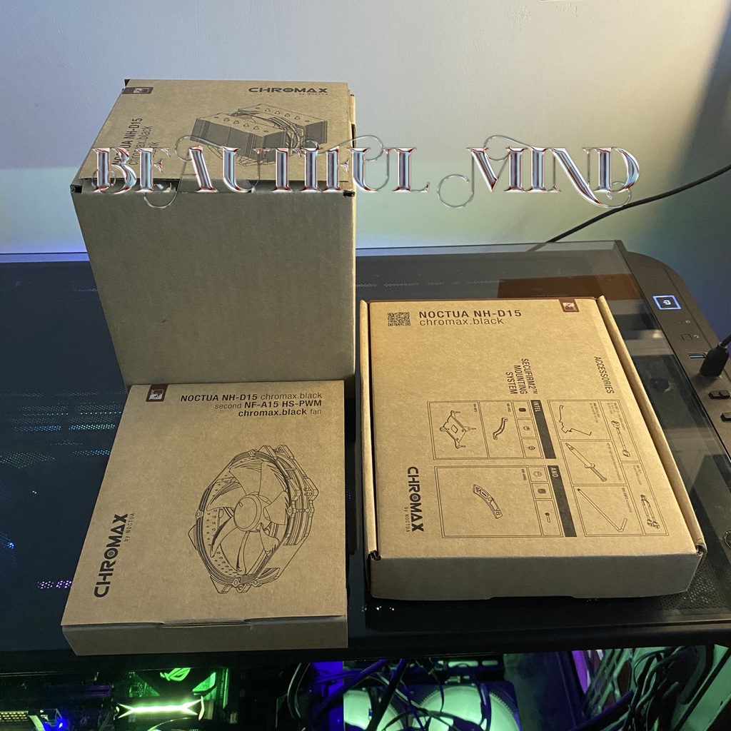 Tản nhiệt khí CPU Noctua NH-D15 chromax.black màu đen chính hãng Altech Đã dùng rất đẹp Hộp đầy đủ còn BH 4 năm