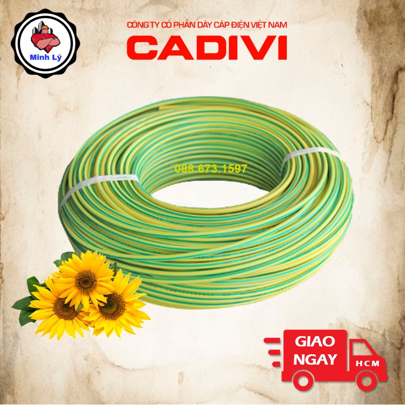 Cuộn 100m Dây Điện Đơn Tiếp Địa, TER CADIVI CV 4.0 Tiếp Đất Cao Cấp