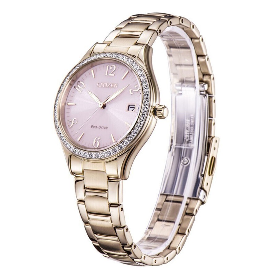 Đồng Hồ Nữ Citizen Đính Đá Swarovski Dây Thép Không Gỉ EO1183-84X - Mặt Hồng