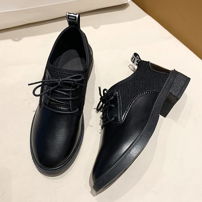 1G06 Giày Oxford nữ giày da lì phối vải thun 812 | BigBuy360 - bigbuy360.vn