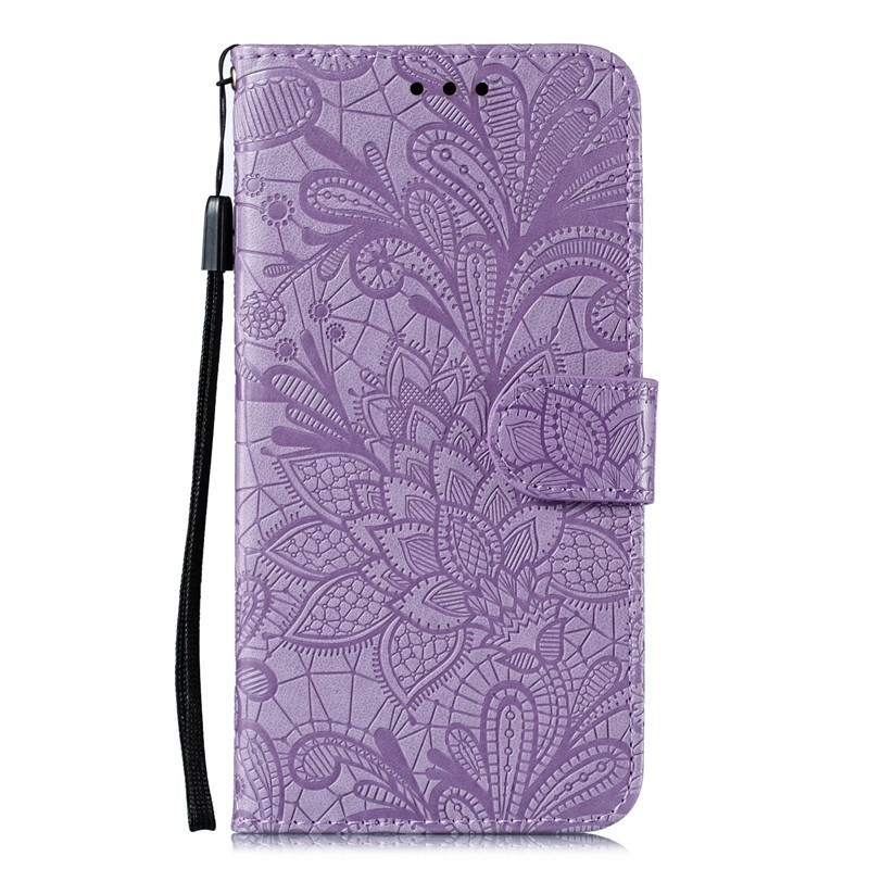 Bao da điện thoại thiết kế dạng ví gập hình hoa cho samsung galaxy note 9 note 10 note 20 m51 note 20 ultra note 10+ wallet soft pu leather flip mobile phone holder stand soft case cover