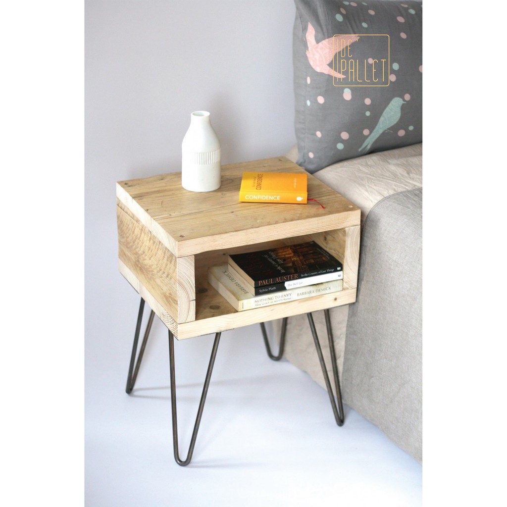 Bàn Gỗ Tự Nhiên ❤️ DE' PALLET❤️ Tap đầu giường chân sắt Vintage | BigBuy360 - bigbuy360.vn