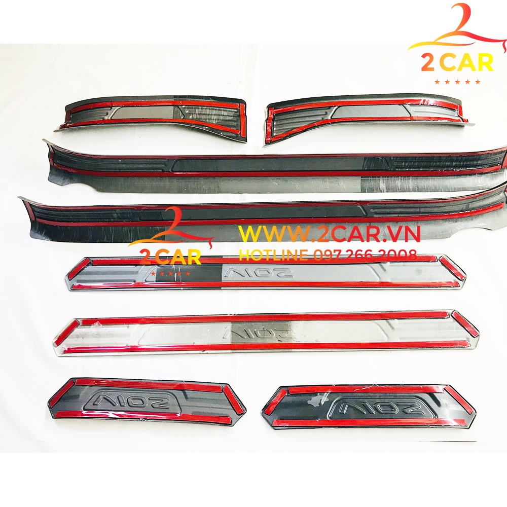 Ốp bậc cửa, nẹp bước chân CARBON xe Vios 2019- 2022 vân CACBON cao cấp