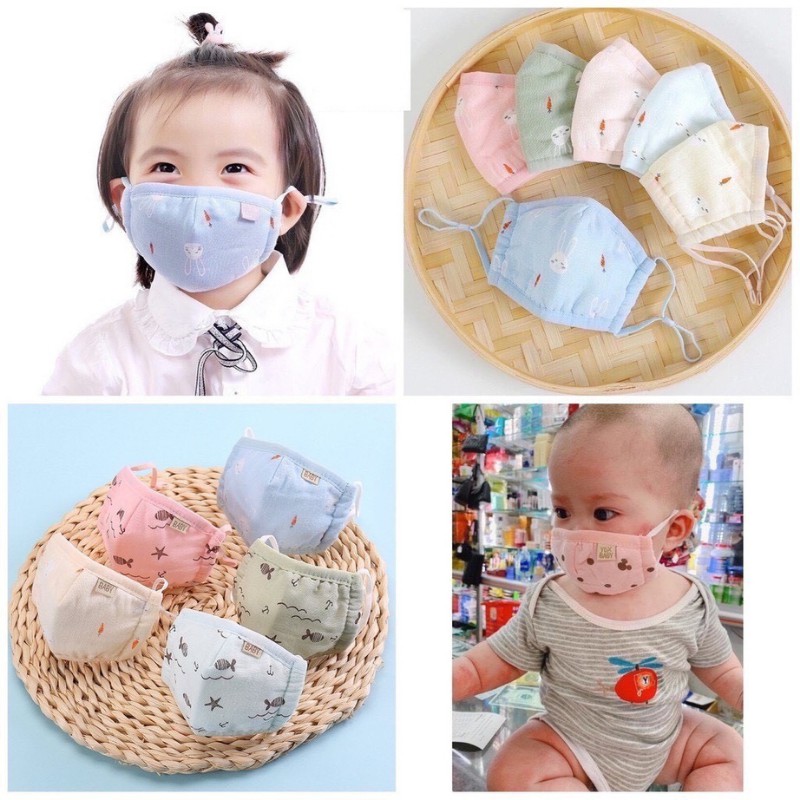 Khẩu trang trẻ em 5 lớp sợi tre cao cấp MATYDO thanh lọc không khí ngăn cản khói bụi vi khuẩn KT02 vải