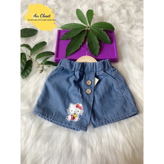 Quần đùi jean giả váy cho bé gái