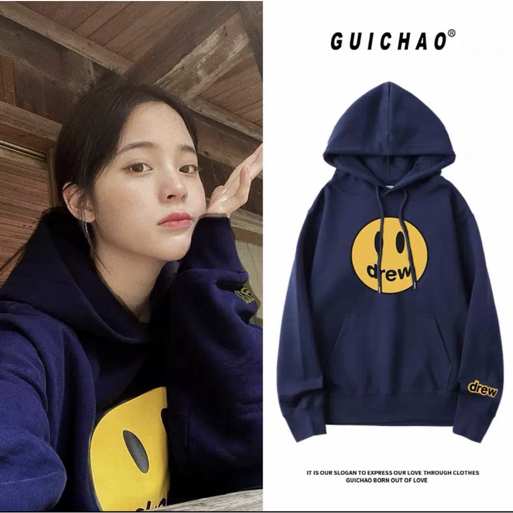 Áo hoodie drew unisex nam nữ - áo mũ hoodie 2 lớp thu đông phong cách ulzzang nhiều màu chất nỉ bông dày đẹp