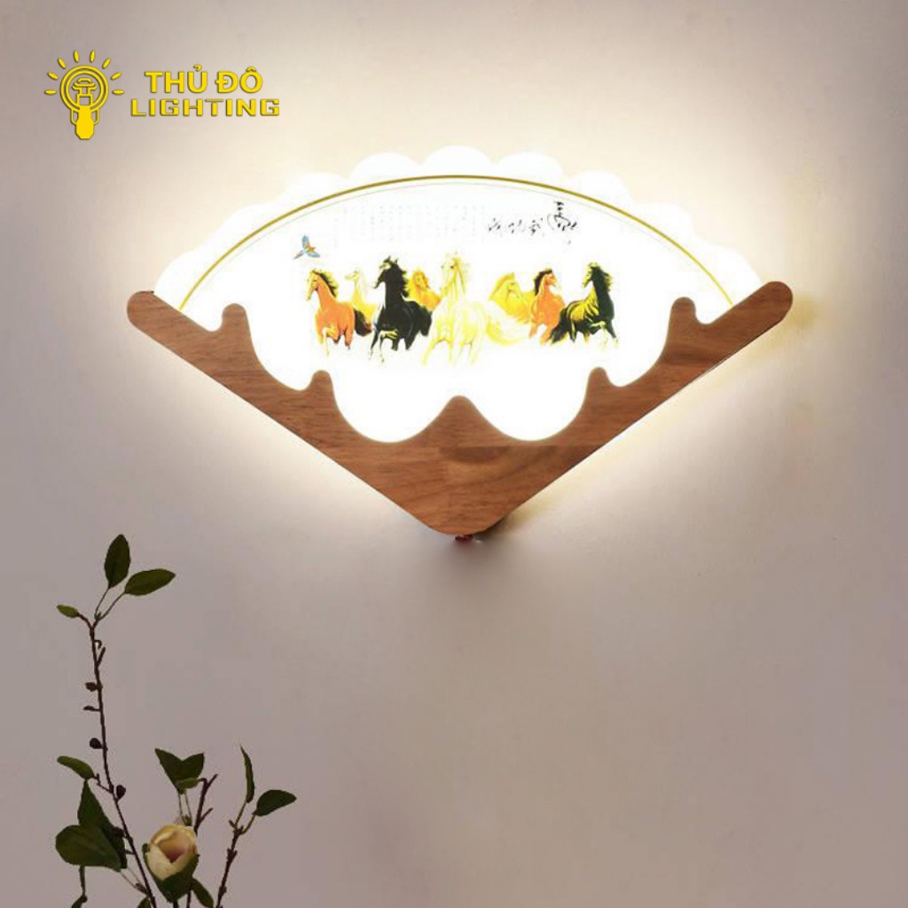 Đèn Tường Trang Trí Hiện Đại THỦ ĐÔ LIGHTING Ánh Sáng Led Vàng Với Công Suất 8-12W Thiết Kế Hình Quạt Nhiều Họa Tiết