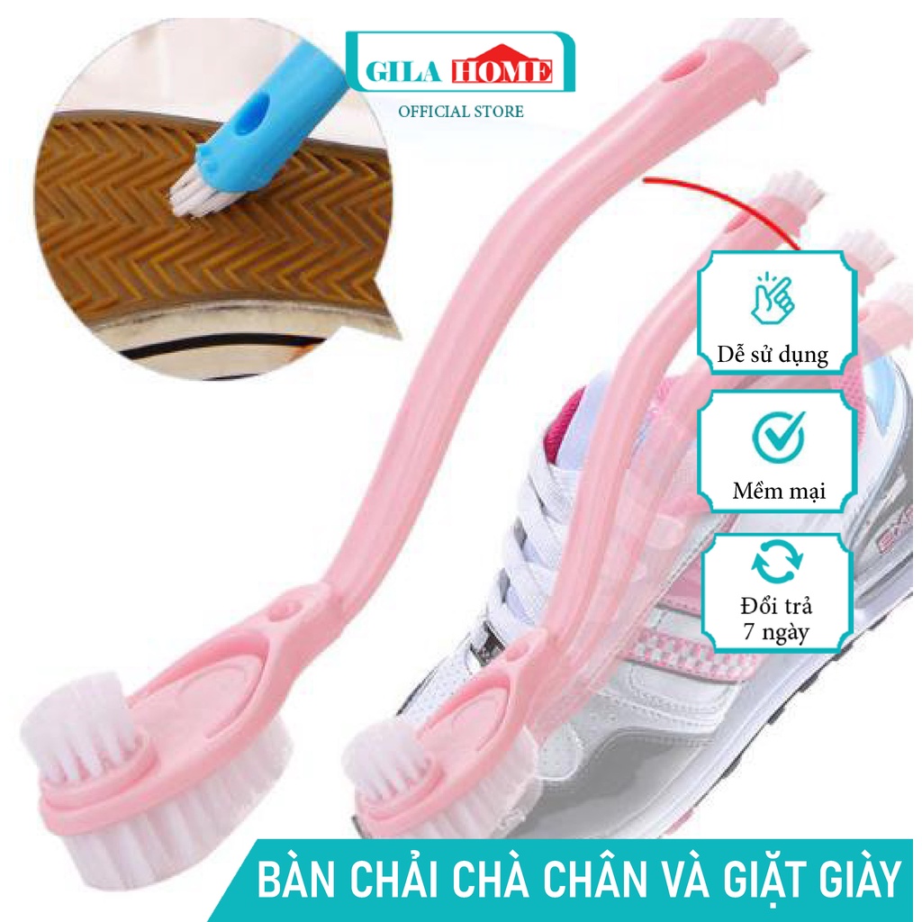 Bàn chải chà giày và chà chân GILA HOME có thiết kế đa năng tiện lợi giúp giữ cho đôi chân sạch sẽ kích thước 25*4*4cm