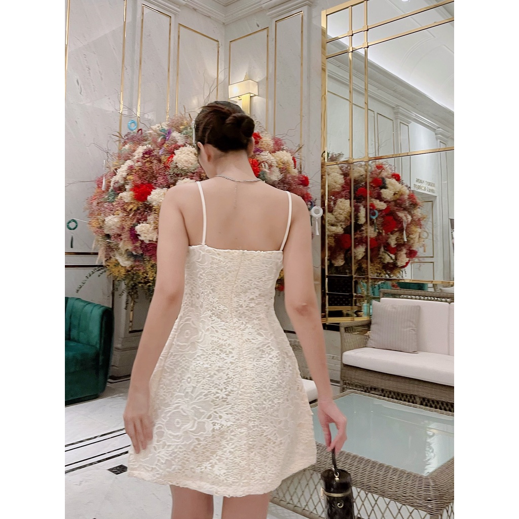Đầm dự tiệc 2 dây ren hoa trẻ trung sang trọng Rossella dress DD85 Cin house
