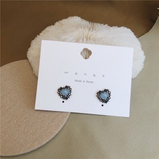 Hoa Tai Đính Đá Trái Tim Thời Trang