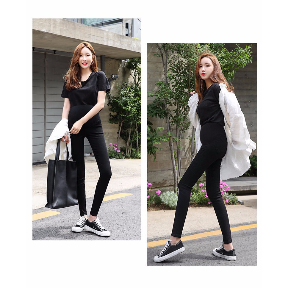 Quần bầu, Quần legging bầu có đáp bụng, quần legging dài chất bozip Hàn Quốc nhập khẩu