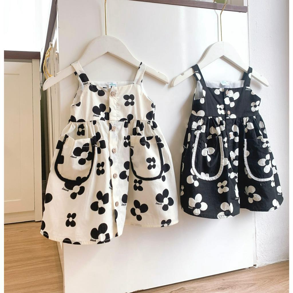 Váy hoa bé gái đầm hoa bé gái đầm hoa mùa hè đi biển cho bé